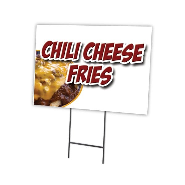Signmission Chili Cheese Fries Yard Sign & Stake outdoor plastic coroplast window, C-2436 Chili Cheese Fries C-2436 Chili Cheese Fries - main